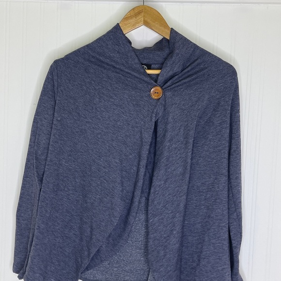 Bobeau flowy fleece cardigan with wooden button - Picture 3 of 3